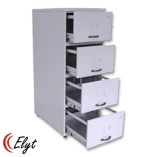 Arquivo Metálico com 4 Gavetas para Escritório